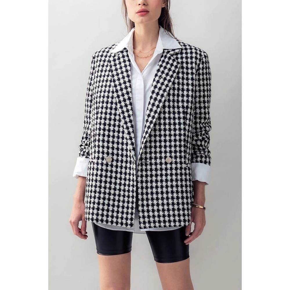 NWT Black and White Houndstooth Blazer